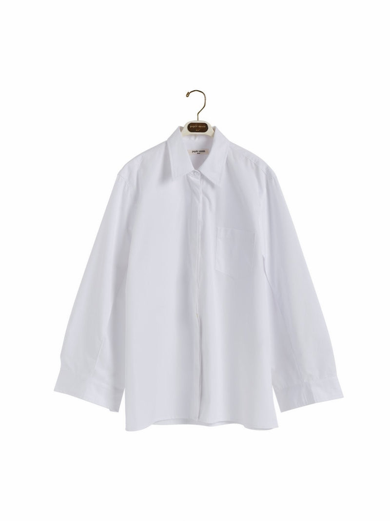 DOUBLE CUFF DETAIL OVERSIZED COTTON SHIRT