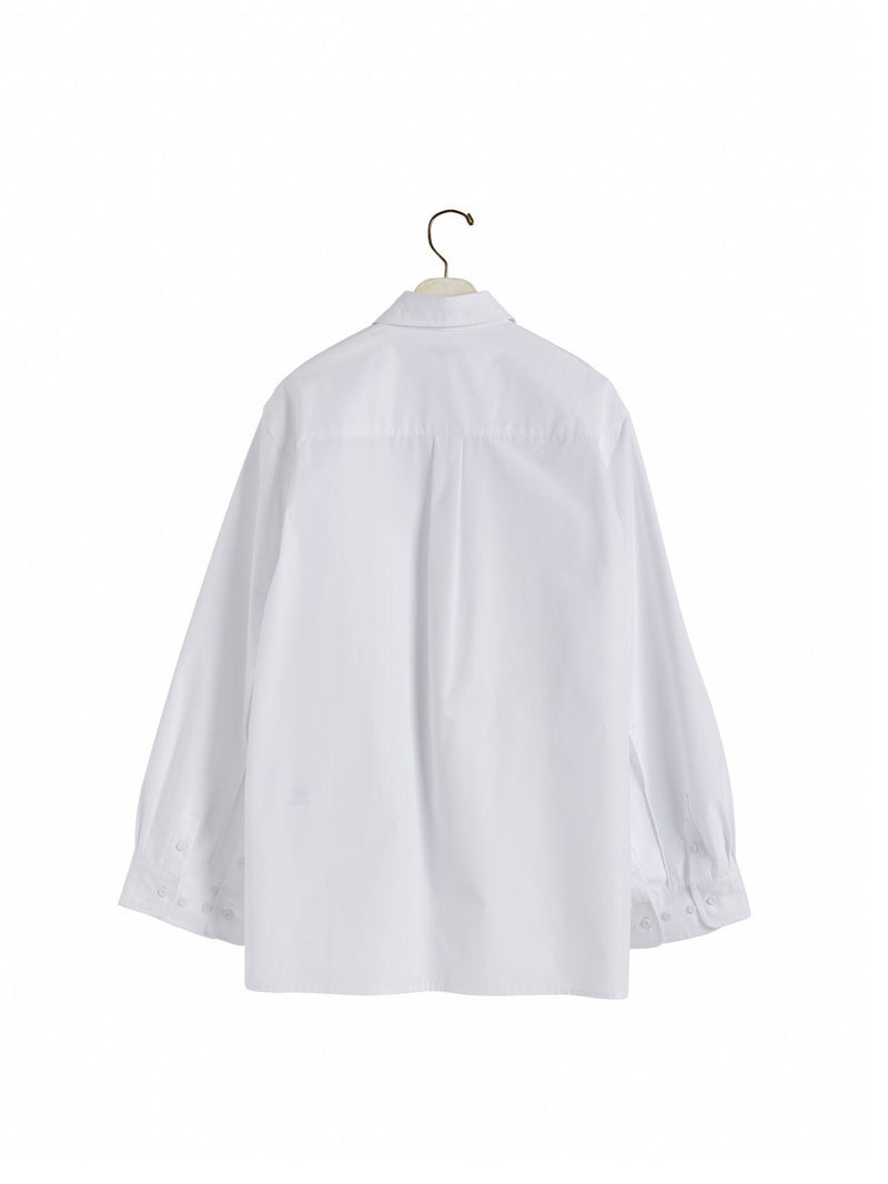 DOUBLE CUFF DETAIL OVERSIZED COTTON SHIRT