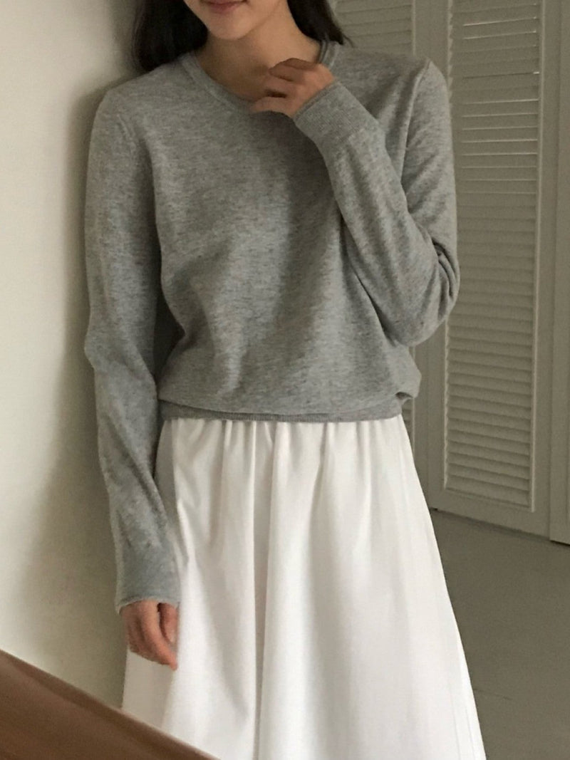 DOUBLE LIPPED ROUND NECK KNIT