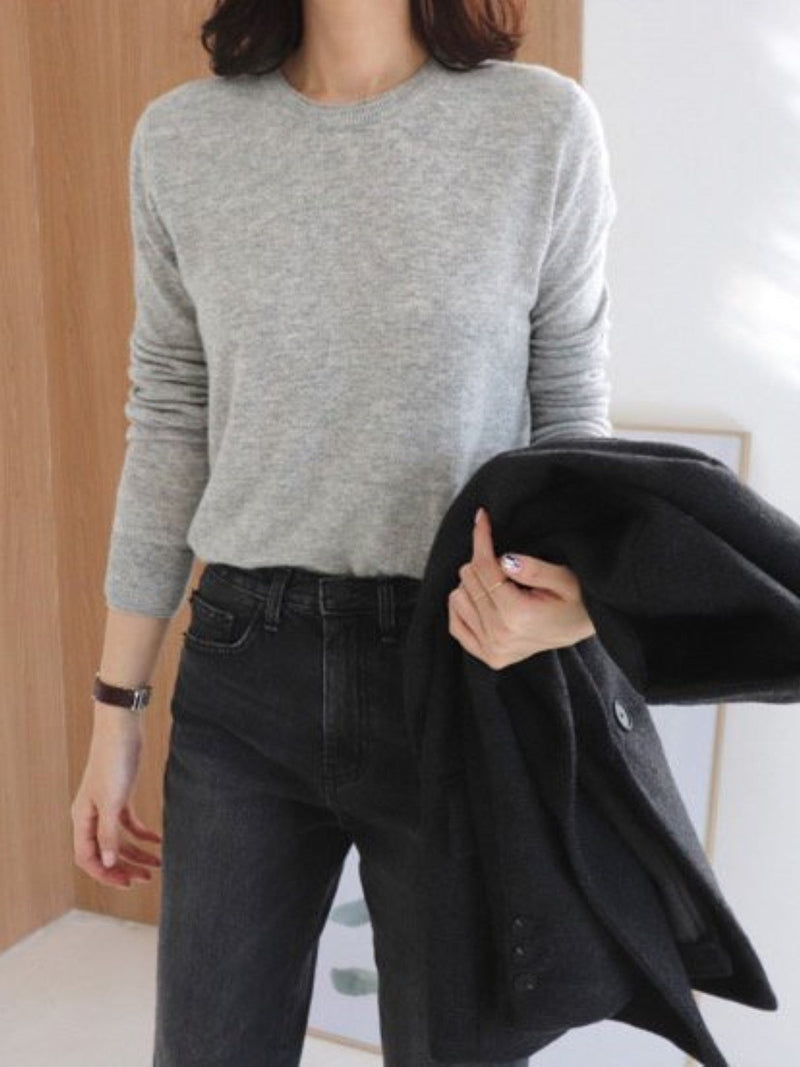 DOUBLE LIPPED ROUND NECK KNIT