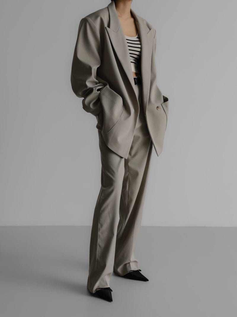 DOUBLE PLEATED SUIT TROUSERS