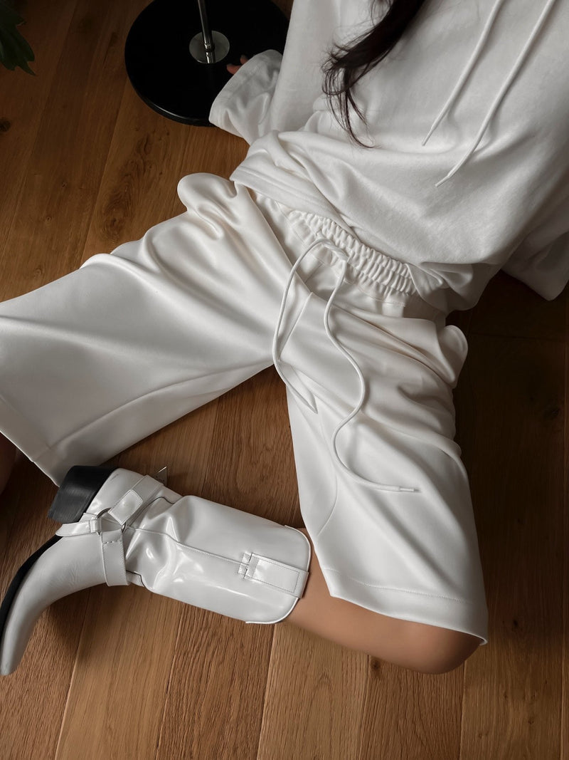 DRAWSTRING MIDI BERMUDA SHORTS