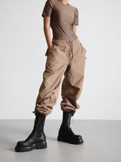 DRAWSTRING WAIST POCKET JOGGER TROUSERS