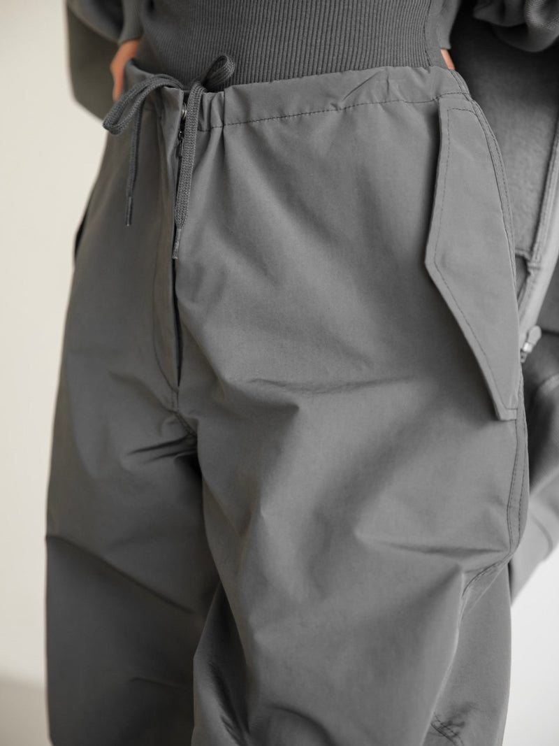 DRAWSTRING WAIST POCKET JOGGER TROUSERS