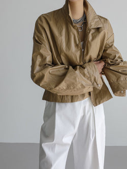 ECO LEATHER CROPPED COACH JACKET