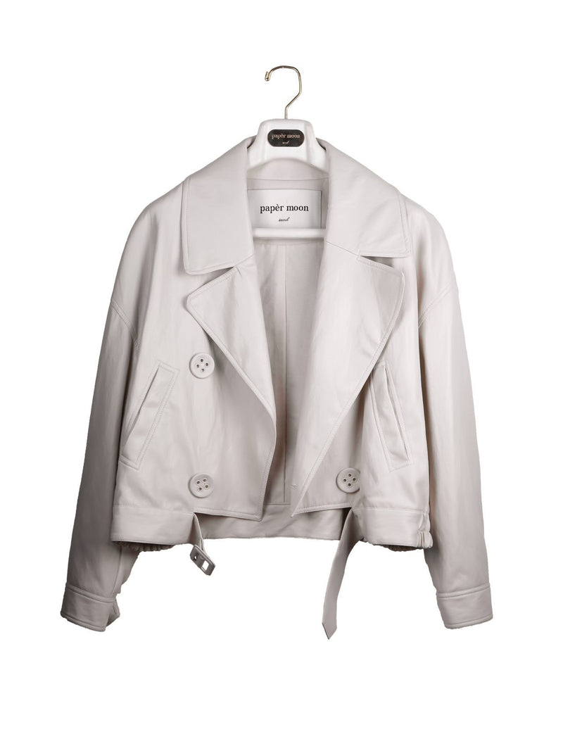 VEGAN LEATHER EYELET BUTTON TRENCH