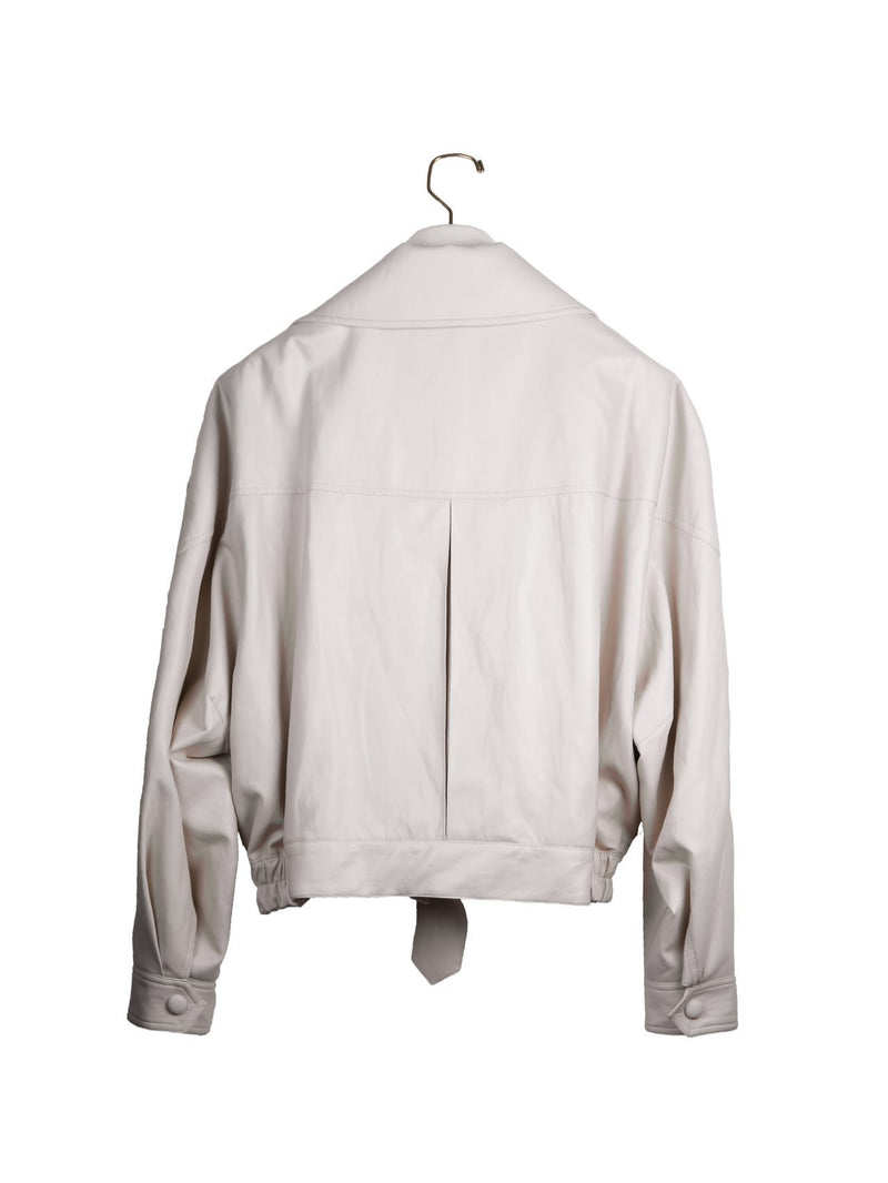 VEGAN LEATHER EYELET BUTTON TRENCH