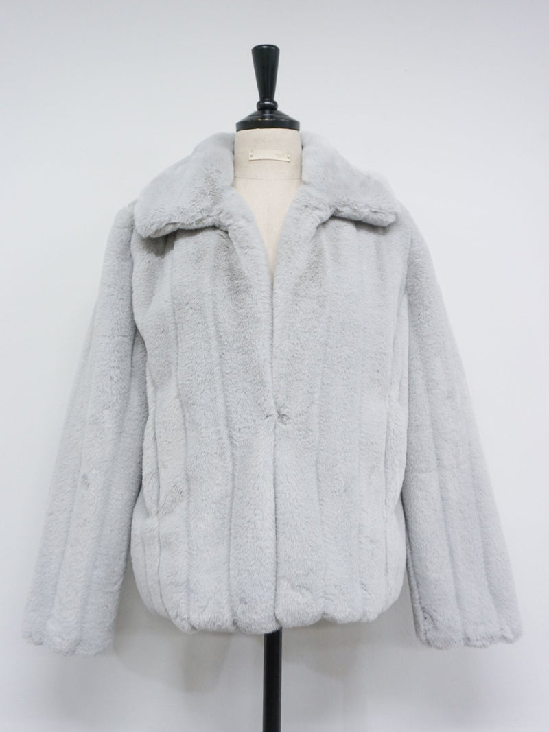 FAUX FUR COLLARED JACKET
