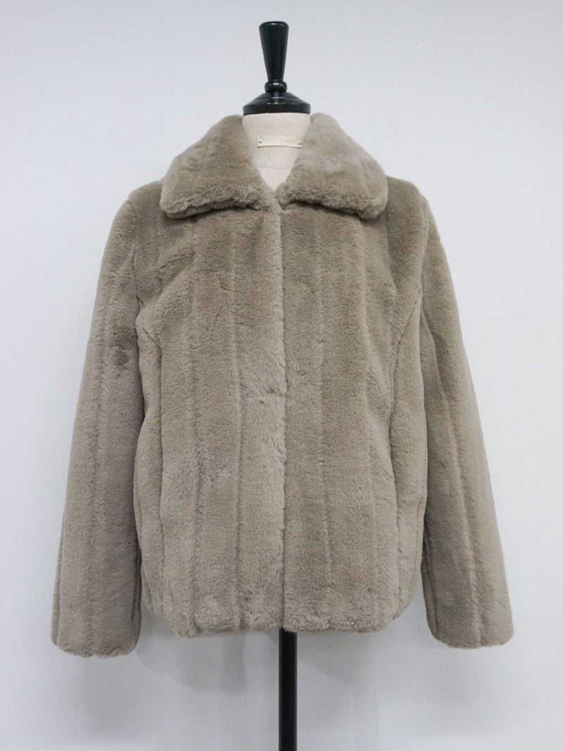 FAUX FUR COLLARED JACKET