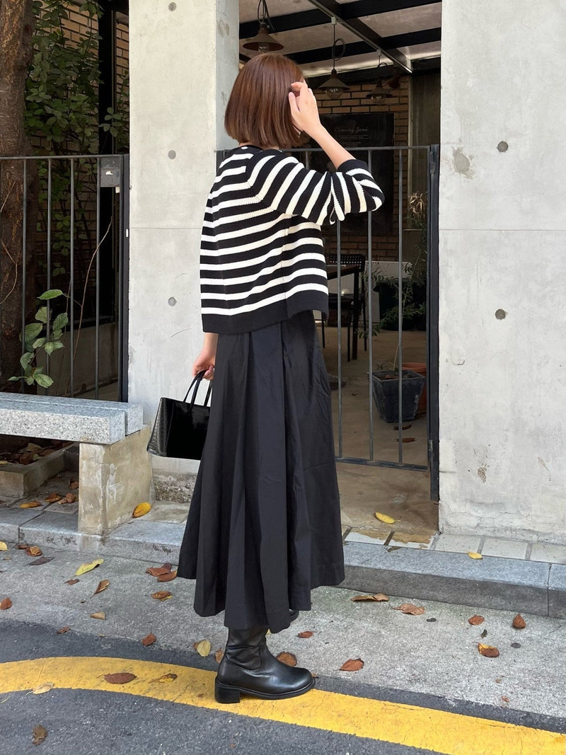 FRENCH STRIPE KNIT CARDIGAN