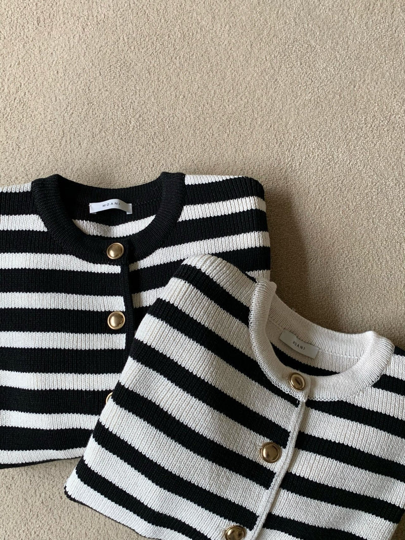 FRENCH STRIPE KNIT CARDIGAN