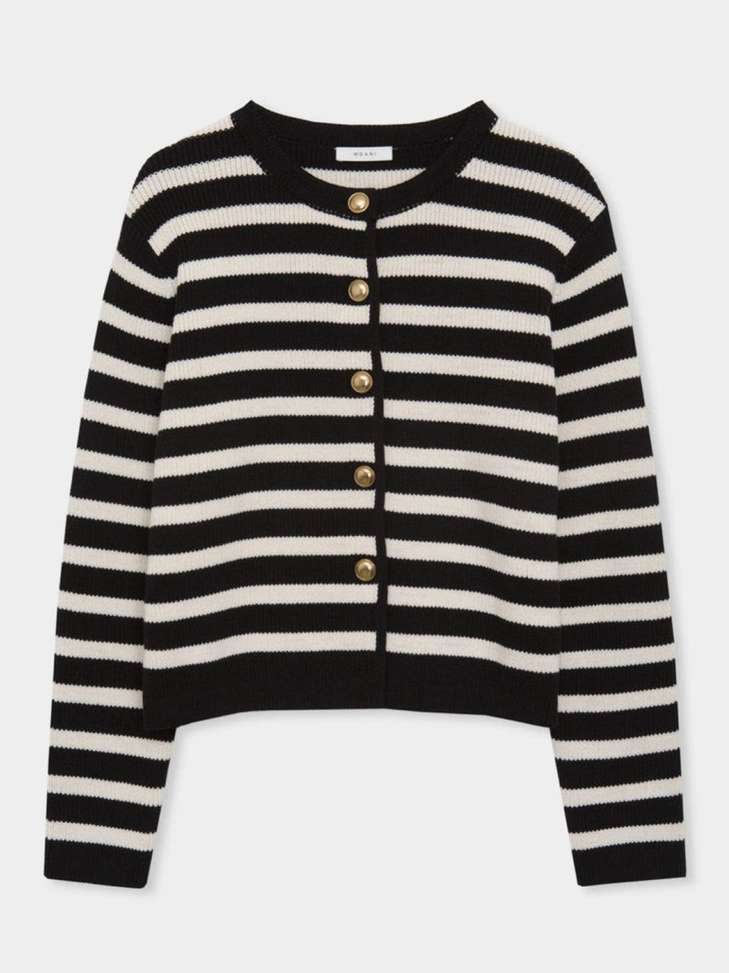 FRENCH STRIPE KNIT CARDIGAN