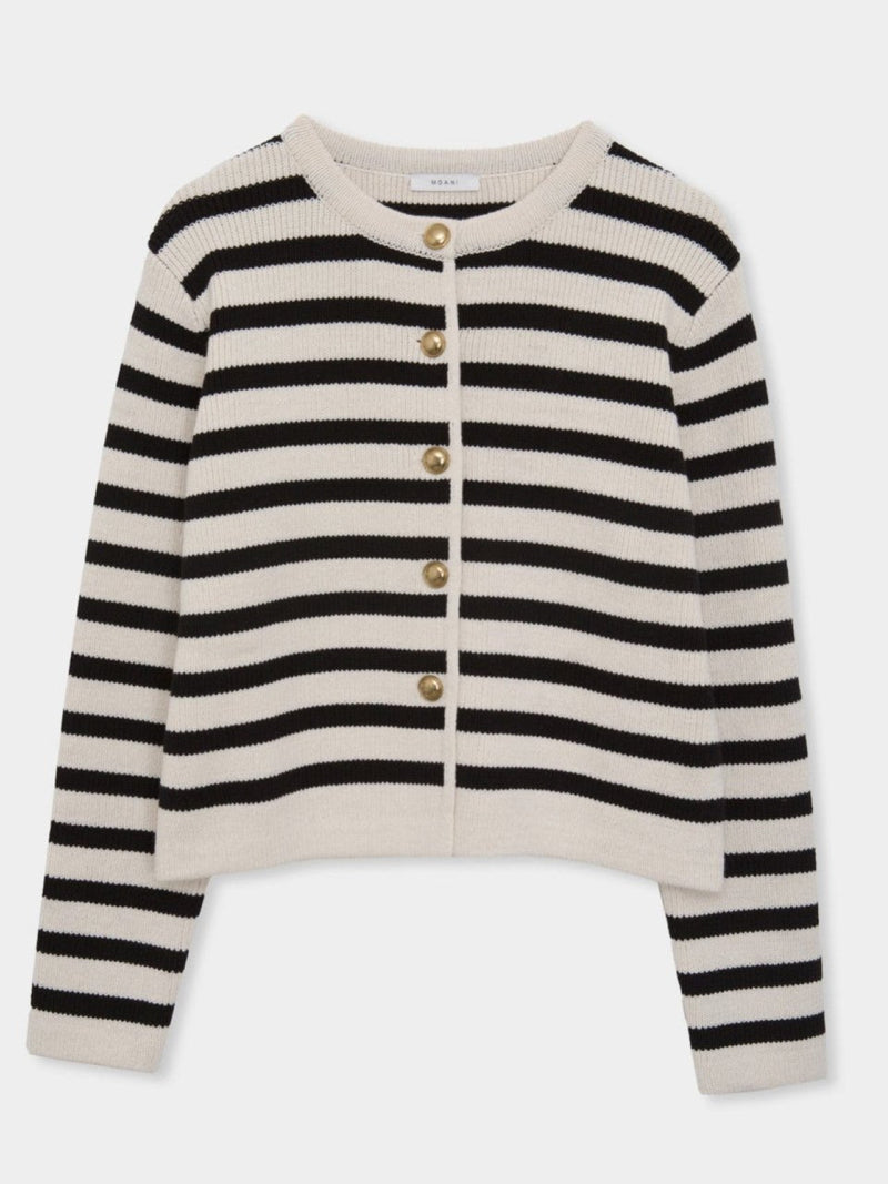 FRENCH STRIPE KNIT CARDIGAN