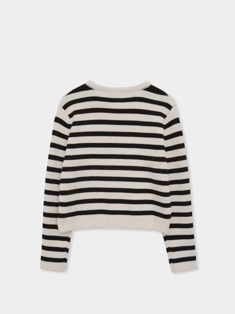 FRENCH STRIPE KNIT CARDIGAN