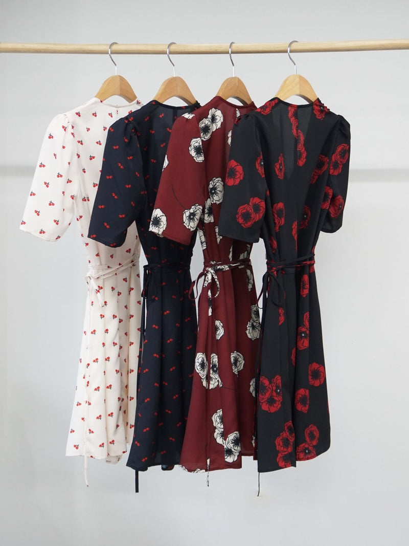 SHORT SLEEVE GAVIN WRAP DRESS