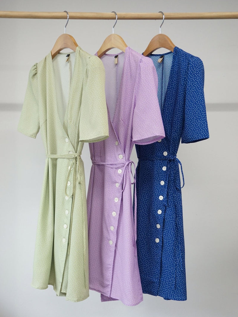 SHORT SLEEVE GAVIN WRAP DRESS