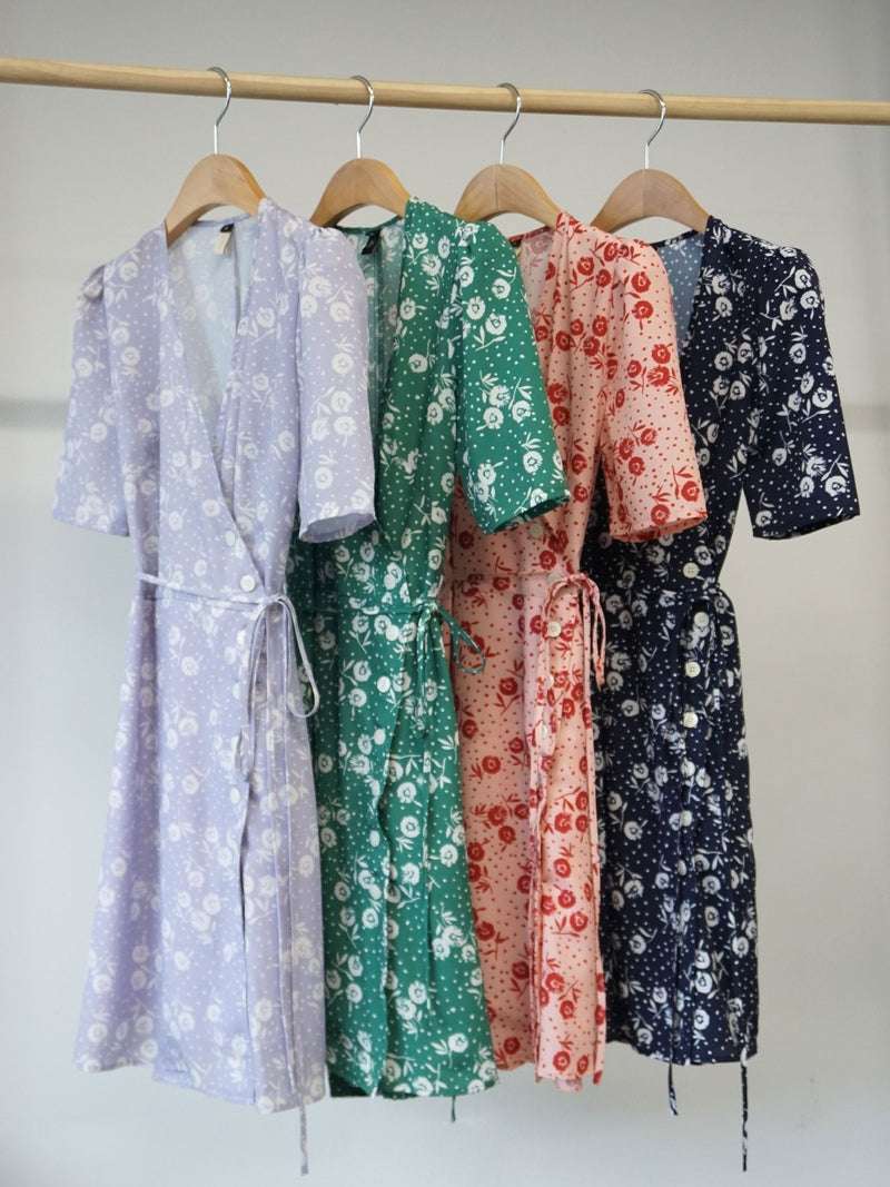 SHORT SLEEVE GAVIN WRAP DRESS