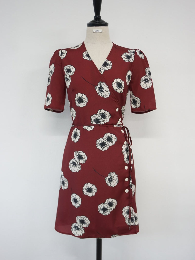 SHORT SLEEVE GAVIN WRAP DRESS