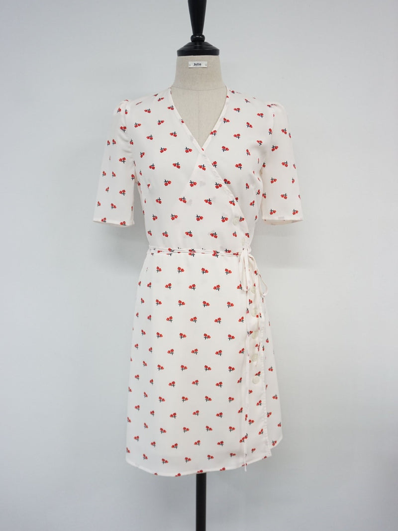 SHORT SLEEVE GAVIN WRAP DRESS