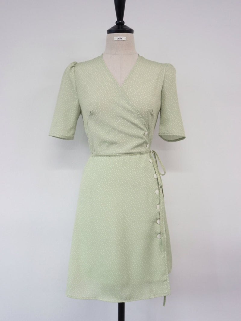 SHORT SLEEVE GAVIN WRAP DRESS
