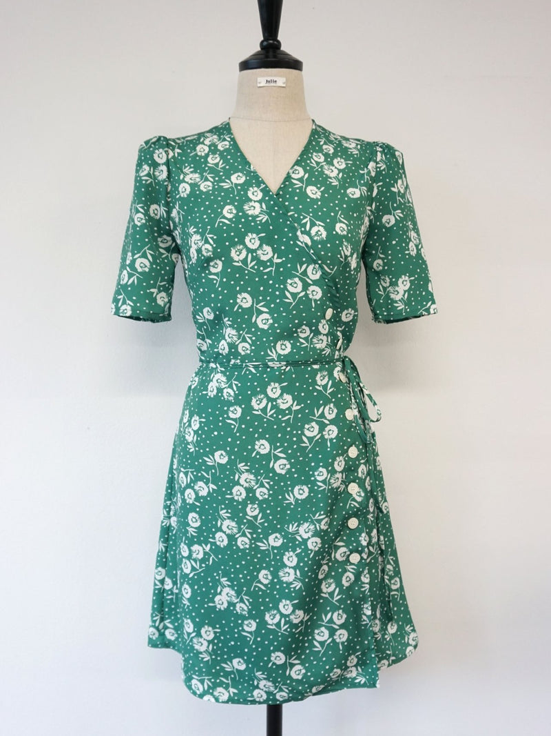 SHORT SLEEVE GAVIN WRAP DRESS