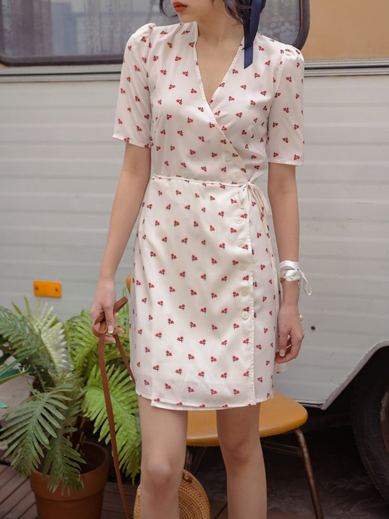 SHORT SLEEVE GAVIN WRAP DRESS