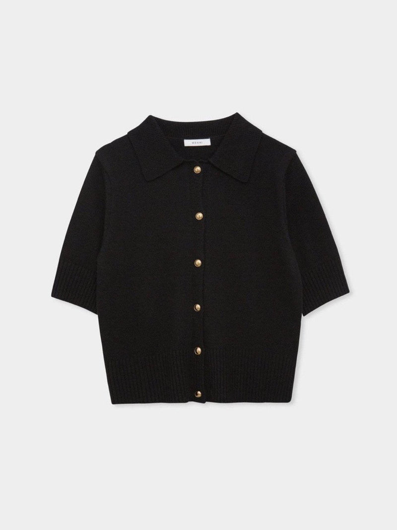 GOLD BUTTON COLLARED CARDIGAN