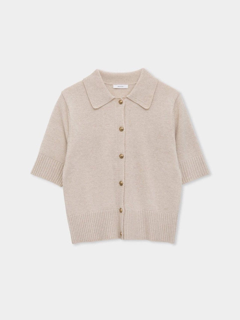 GOLD BUTTON COLLARED CARDIGAN