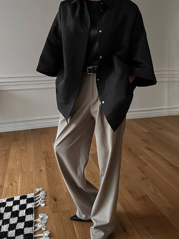 HALF SLEEVE BUTTON DOWN SHIRT CAPE JACKET