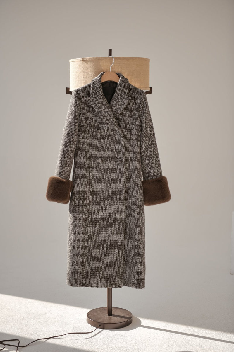 MIDI HERRINGBONE COAT