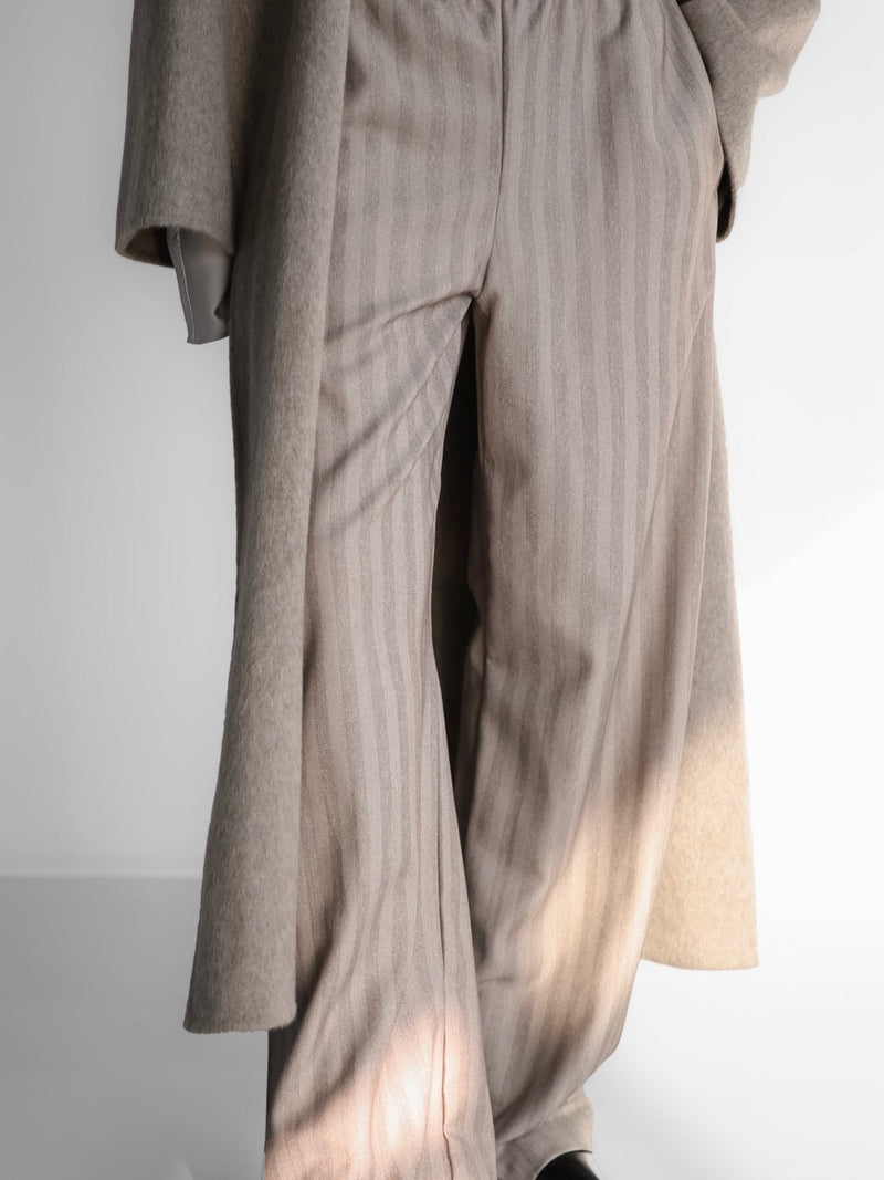 HERRINGBONE STRIPED WIDE TROUSERS