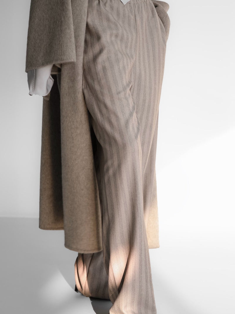 HERRINGBONE STRIPED WIDE TROUSERS