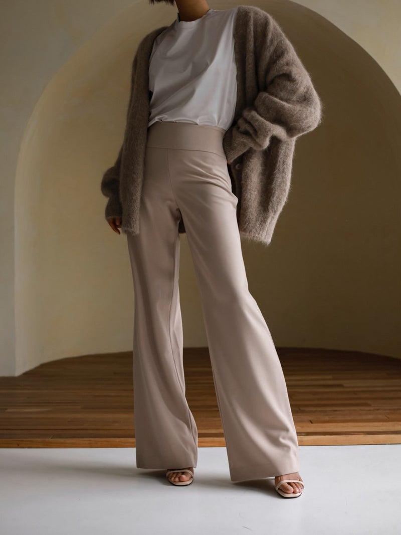 HIGH RISE TWILL TROUSERS