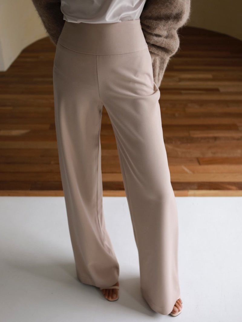 HIGH RISE TWILL TROUSERS