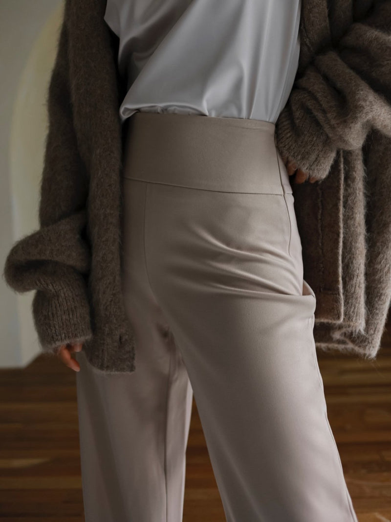 HIGH RISE TWILL TROUSERS