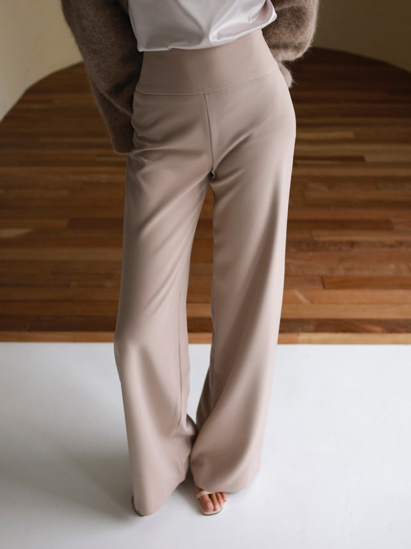 HIGH RISE TWILL TROUSERS