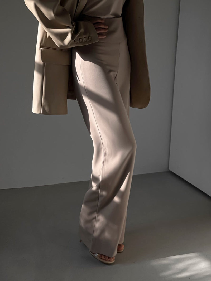 HIGH RISE TWILL TROUSERS