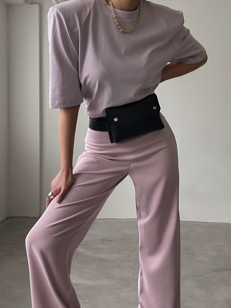 HIGH RISE TWILL TROUSERS