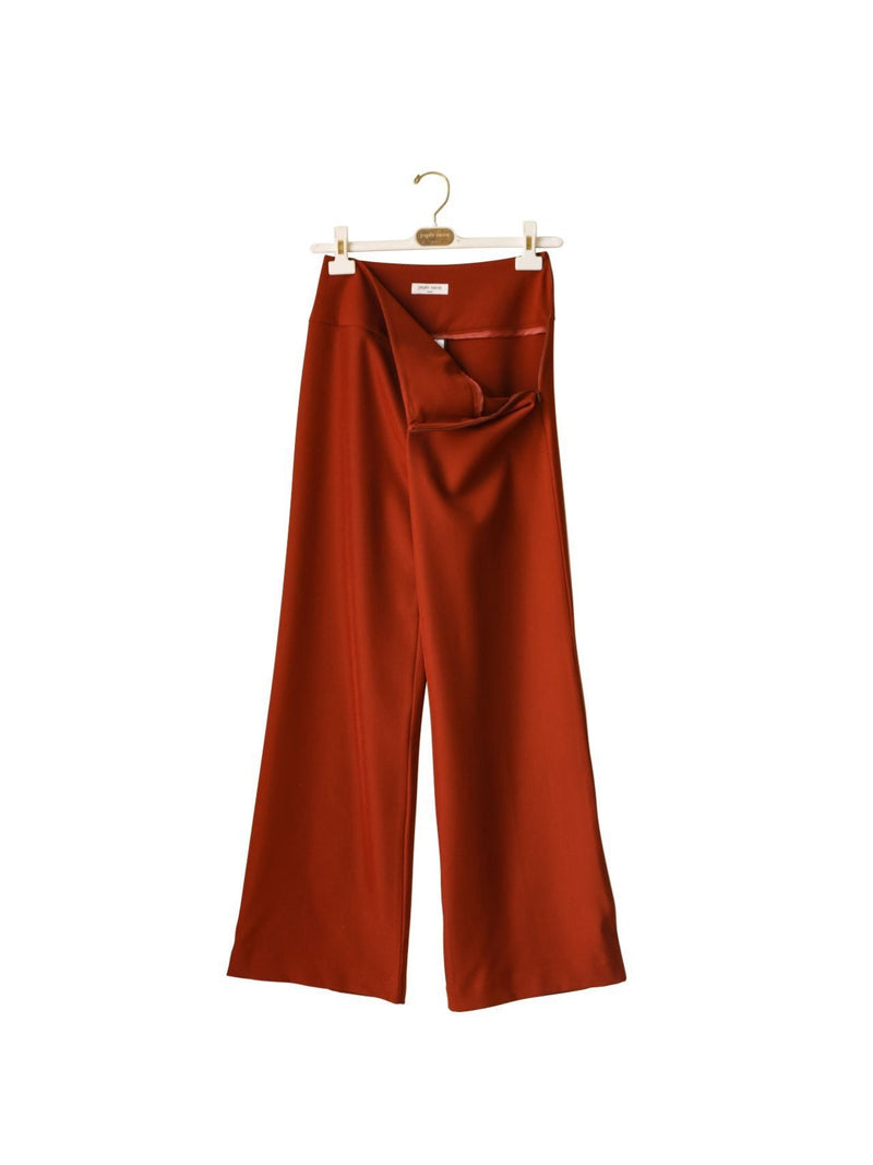 HIGH RISE TWILL TROUSERS