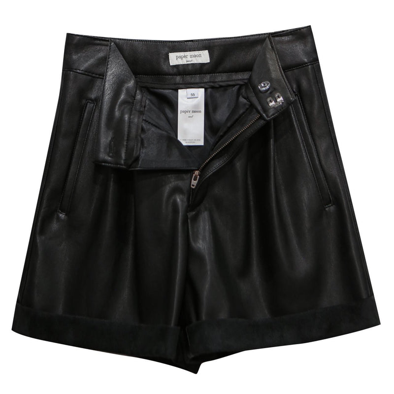 HIGH WAISTED COTTON SHORTS WITH ROLL HEM