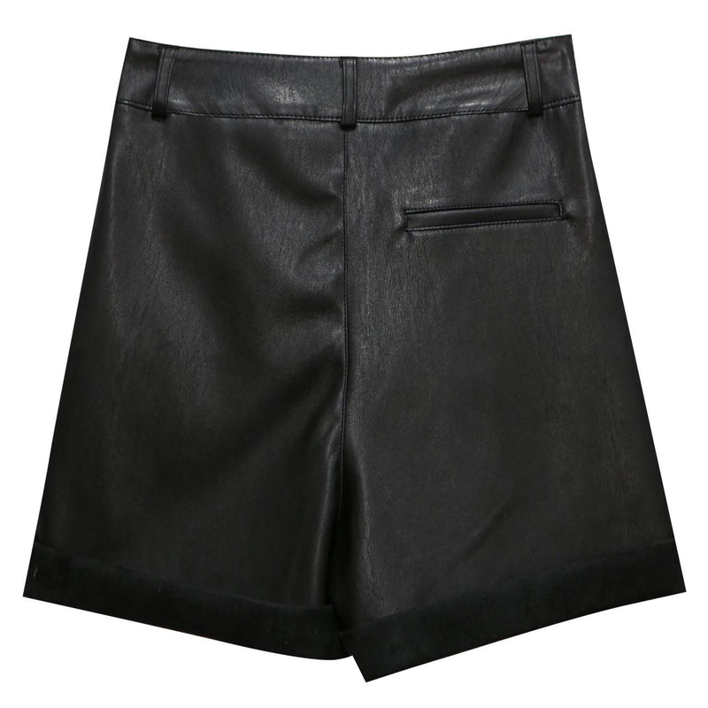 HIGH WAISTED COTTON SHORTS WITH ROLL HEM