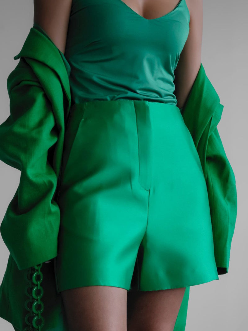 CLASSIC HIGH WAISTED SATIN SHORTS