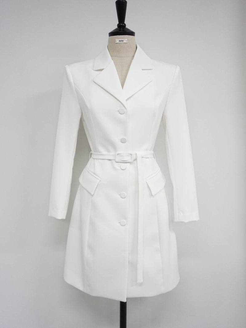 COLLARED BUTTON THROUGH DRESS