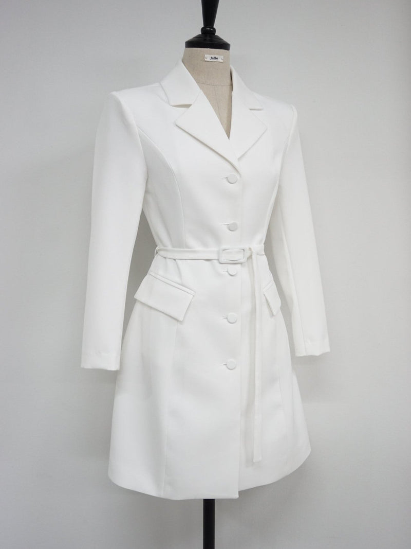 COLLARED BUTTON THROUGH DRESS