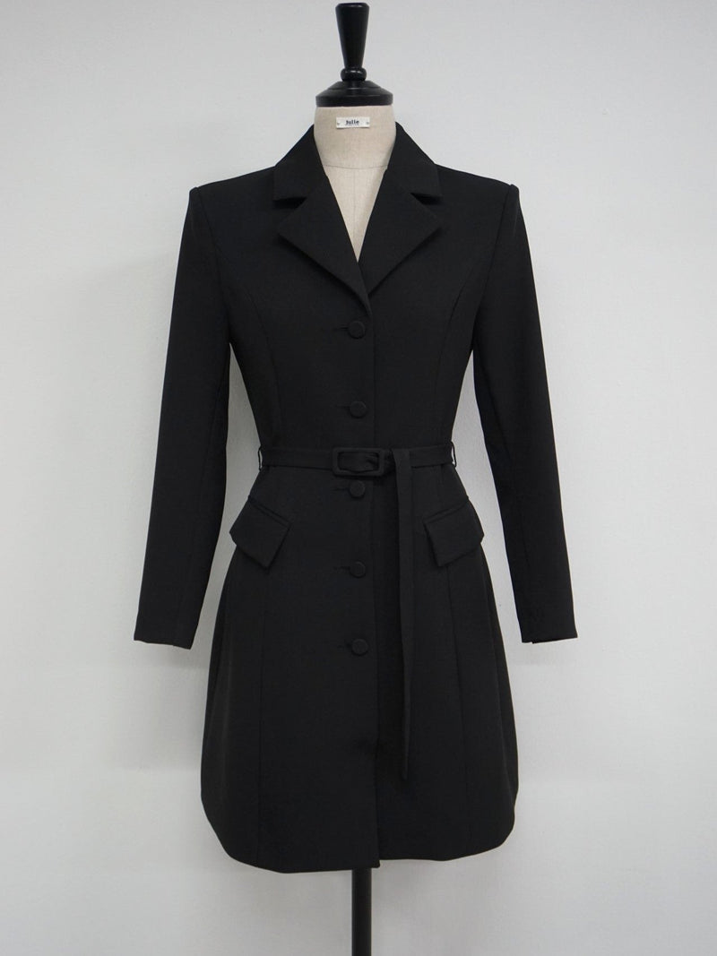 COLLARED BUTTON THROUGH DRESS