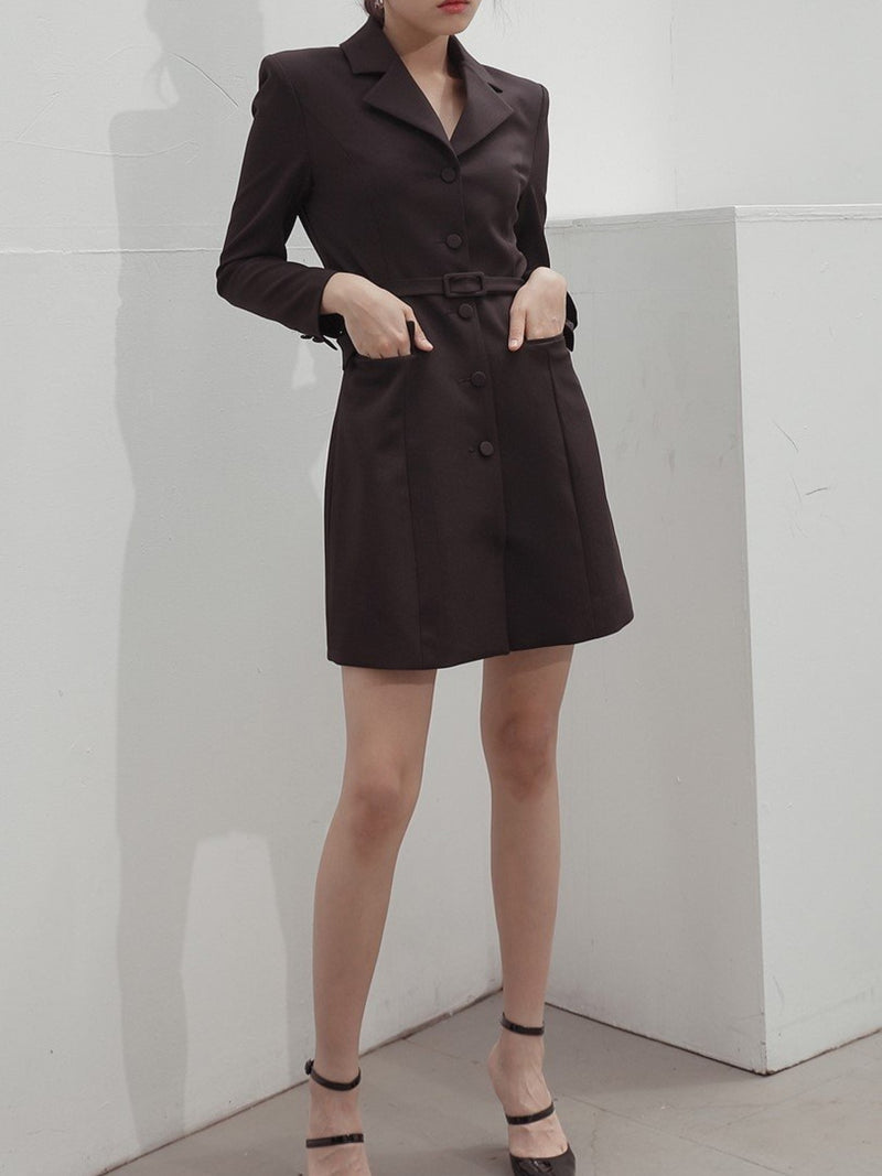 COLLARED BUTTON THROUGH DRESS