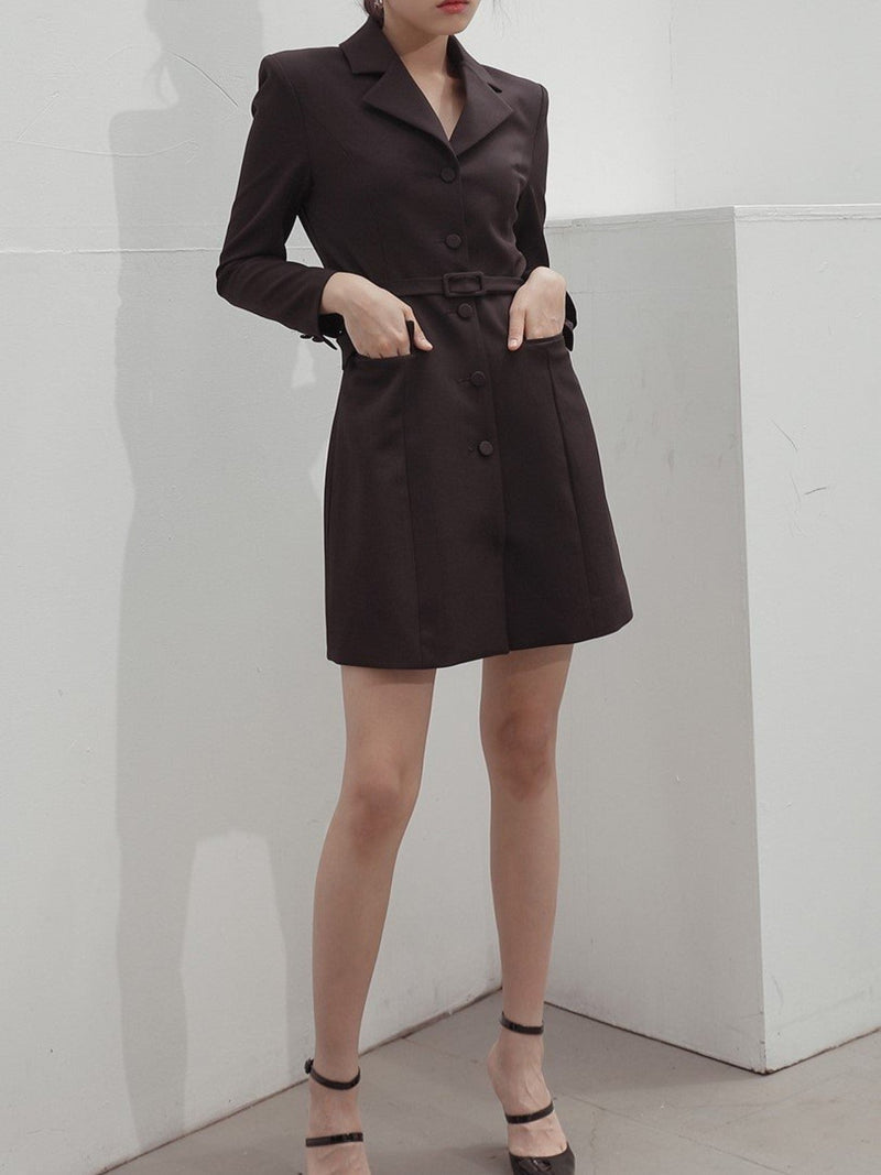 COLLARED BUTTON THROUGH DRESS