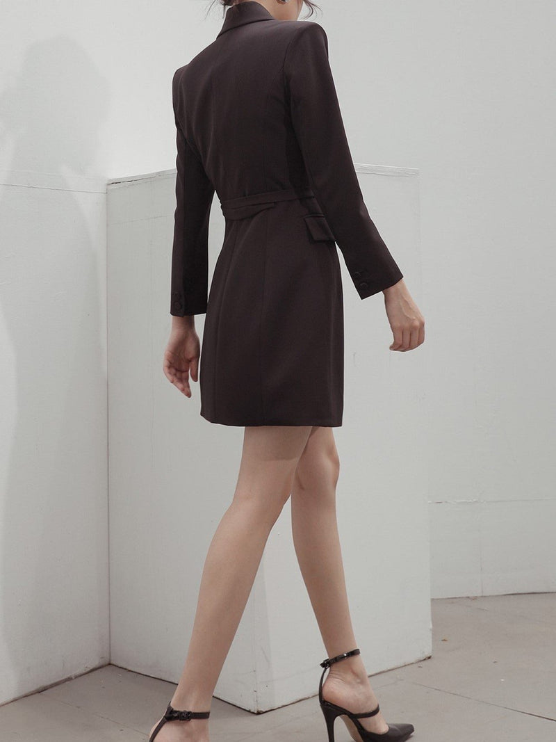 COLLARED BUTTON THROUGH DRESS
