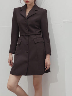 COLLARED BUTTON THROUGH DRESS