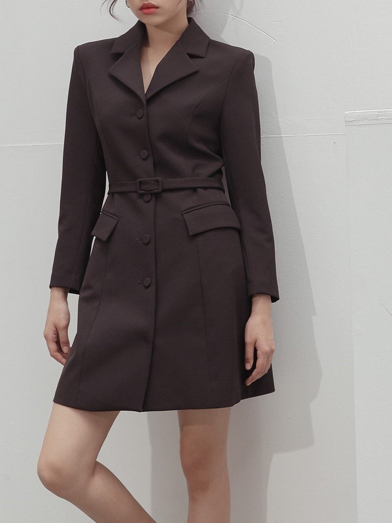 COLLARED BUTTON THROUGH DRESS